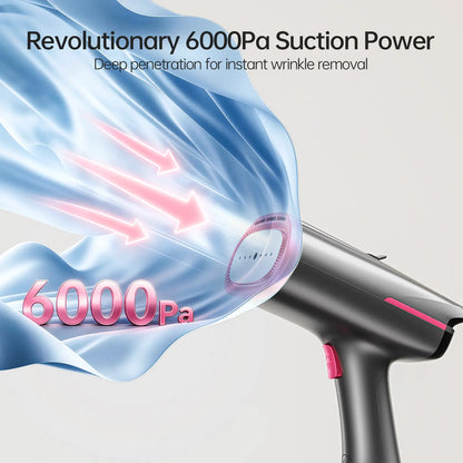 Dr.Flash Vacuum Garment Steamer, 270Ml Big Capacity, 1400W Handheld Clothes Steamer, Suction Steamer ＆ Iron 2 in 1, Portable Travel Iron for Clothes, Fabrics, Large Ceramic Heat Panel